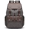 Rufun Zaino Vintage in Tela e Pelle, Grande Capacità Multi-Tasca per Università, Viaggi & Lavoro, Zaino Impermeabile per Scuola (Grigio)