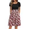 Zeagoo Vestito Donna Estivo Vestito Manica Corta Scollo Rotondo con Tasche Vestito da Spiaggia Leggero Traspirante Abito Lunghezza al Ginocchio