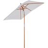 Outsunny Ombrellone da Giardino Inclinabile 2x1.5m con Sistema a Corda e Presa d'Aria, Ombrellone da Esterno a 6 Stecche, in Legno, Bambù, Poliestere 180g/㎡, per Cortile Balcone Terrazzo, Caffè