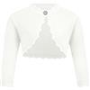 trudge Basic Bolero - Giacca a maniche lunghe, da bambina, per battesimo, colore: bianco / blu navy / nero / rosa / rosso Bianco A. 140 cm