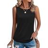 Zeagoo Canotta da Donna Senza Maniche Top Estivi Tanktops da Donna Camicie Casuali con Vestibilità Aderente e Tasche, Nero , S