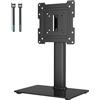 BONTEC Supporto TV da Tavolo per Schermi da 23" a 42", Piedistallo TV Regolabile in Altezza e Rotazione con Base in Vetro Temperato, VESA Max 200x200mm, Fino a 30 kg