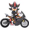 Sonic The Hedgehog Sonic 3 Movie - Personaggio di Shadow con Motocicletta, Action Figure articolata in scala 13 cm, 13 Punti di Articolazione, motocicletta con Ruote Mobili e Cavalletto Funzionante ispirata al film