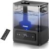 FOHERE Umidificatore da 6 l per ambienti grandi, nebbia fredda, silenzioso, per camera da letto, piante, 60 ore, autonomia, sensore di umidità preciso, diffusore di aromi, riempimento superiore