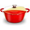 Silk Route - Casseruola in ghisa smaltata, con coperchio, 22 cm, capacità 3 litri (3L/101 FL.oz)