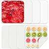 VarmBake 4 fogli in silicone per disidratatore con bordo, 4 fogli in silicone a maglia per disidratatore, tappetino in pelle di frutta per accessori per disidratatore per liquidi, erbe, carne e