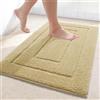 Homaxy Tappeto da bagno in microfibra antiscivolo, lavabile, morbido, assorbente d'acqua, per bagno - 60x90cm, beige