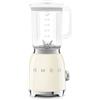 Smeg, Frullatore da Tavolo BLF03CREU 1,5 L, 4 Livelli di Velocità, 4 Funzioni Smoothie, Pulse, Tritaghiaccio e Auto-Pulizia, Blocco Motore e Tappo Dosatore, Base Antiscivolo, 800W, Panna
