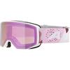 ALPINA VENET Q-LITE - maschera da sci OTG con lenti specchiate e ad alto contrasto, protezione UV al 100%, per adulti - white-rose matt - M