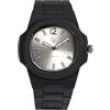 GDL Giovanni De Luca Orologio Uomo e Donna Elegante con Cassa in Policarbonato 40,5 x 8,8 mm, Quadrante Argento, Cinturino Nero e Movimento al Quarzo Giapponese - Impermeabile 5 ATM, Leggero e Resistente (Nero, Argento)