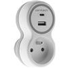 Zenitech Presa 16A e due caricabatterie USB A+C (bianco e grigio) - ZENITECH | Presa da 16 A + 2 porte USB-A/C, bianco e grigio; montaggio e connessione conforme, tipo E: spina francese con terra