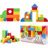deAO Blocchi di Gioco di Costruzione in Schiuma Multicolori 131 Pz 3+ Anni | Schiuma Morbida, Riconoscimento Colori e Forme, Stimolazione Visiva, Gioco Creativo di Costruzione, Sicuro per Bambini