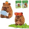 xolear 2 Pezzi Mini Mattoncini Costruzioni Capybara, Costruzioni per Bambini Animali, Sets de Jeux de Construction, Coltivano Pazienza e Concentrazione per Decorazioni D'interni e Regali(C)