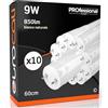Eurocali Tubo LED 60cm G13 T8 9W 850 lumen - Luce Bianco Naturale 4000K - Fascio Luminoso 160° - Sostituzione Neon - Pacco da 10