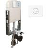 Structio International WC Elemento murale con rinzaffo sciacquone per WC di montaggio a incasso per WC Vaso sospeso Tasto d´azionamento per sciacquata