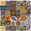 Cerames Piastrelle Mosaico Messicane Conrado - 30 ceramiche mattonelle messicane decorative per bagno, doccia, scale, parete posteriore della cucina | Tessere mosaico ceramica 10,5x10,5 cm