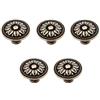 Mgoodoo Maniglia per porta in bronzo anticato, stile vintage, per mobili da cucina, armadi e credenze, Lega di zinco, 1#, 5pcs