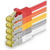 1aTTack.de Cavo di rete Ethernet Lan Cat.7 SFTP spina RJ45 Cat6a doppia schermatura 10000 Mbit/s compatibile con Cat5 Cat6 Cat6a Cat8 per switch Router Modem Patchpanel 5 colori 01-5 pz 0,5m