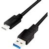 LOGILINK CU0166 - Cavo di collegamento USB 3.2 Gen 1x1, da USB A a USB-C™, 0,15 m, colore: Nero
