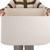 OIAHOMY Cesto rettangolare per coperte, 96 l, cestino in cotone per riporre vestiti, per soggiorno, asilo nido, camera da letto, organizzazione dei giocattoli, con manico, 61 x 40,6 x 38,1 cm, bianco