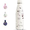 Motswedi Borraccia Termica, 500 ml Senza BPA, Borraccia, 18/8 Acciaio Inossidabile, Bottiglia Bambini, Isolamento Sottovuoto a Doppia Parete, Bottiglia Termica per Scuola, Viaggi - Orso Bianco
