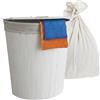 Relaxdays Cesto portabiancheria angolare in bambù con Coperchio Pieghevole, 80 l, HxLxP: 60x36x36 cm, Bianco