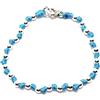 Spadarella Gioielli Spadarella spadino bracciale con sfere in argento 925 di diametro 4 mm e cotone nautico azzurro.Fatto a mano.Unisex.Lunghezza 19cm.