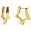 SINGULARU - Orecchini Superstar. Acciaio Inossidabile con Placcatura Oro 18Kt. Chiusura Click/Congo. Gioielli da Donna