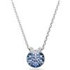 Swarovski Bella V Collana Pendente, Gioiello con Cristalli Blu, Pietre Preziose a Taglio Round, Chiusura a Moschettone, Placcatura in Tonalità Rodio, 38-43 cm, 1,3 x 1,1 cm