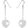 MILOR Orecchini pendenti donna in argento 925 placcato platino con ciondolo a cuore - Chiusura ad amo - Gioielli donna made in Italy - Regalo per Festa della mamma e compleanno