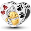 NARMO 925 Sterling Silver Charms Cane Cane Cuore Charm Perline per Pandora Bracciali