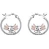 YAFEINI Orecchini a Farfalla in Opale Bianca, in Argento Sterling 925, Orecchini a Margherita per Donne, Gioielli a Farfalla, Regalo per Ragazze, small, Argento sterling, Opale
