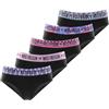 FREEGUN Slip Bambina Cotone, Intimo Ragazza, Comodo e Morbido (Set di 5), Nero/Rosa/Blu/Viola 10/12 Anni