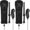 Leikurvo Confezione da 2 controller per Wii Remote, telecomando Wii con Nunchuck per Wii Remote e impugnatura di ricambio per console Wii/Wii U (nero)