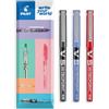 Pilot V5 Hi-Tecpoint - Penna a sfera con punta fine da 0,5 mm, spessore tratto 0,3 mm, confezione da 3, set nero, blu e rosso