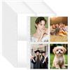 Tbintul 100 Pack Bustine per Foto A4,Porta Cartoline A4 con 4 Scomparti,Tasche A4 Foto Maniche,Buste Trasparenti Anelli a4 Per Foto Porta Cartoline