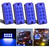 Biqing 4PCS 8-LED Indicatore di Direzione Laterale,3.8 Inch 12V/24V Indicatori Laterali Luci Anteriori Posteriori Indicatori di Posizione Laterali per Trattore Camion SUV Barca (Blu)