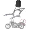 PSLER Motocicletta Sissy Bar con Portapacchi Cuscino Schienale per V-Star XVS 1100 Custom Classic 2000-2011