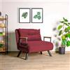 Dmora Poltrona Quaoar 60x78x78h cm Rosso Reclinabile Braccioli, Poltroncina Peso Supportato 100 kg