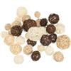 PATIKIL 36 Pz Palline di Vimini 4 Misure Bianco/Marrone Scuro/Naturale | Di Rattan, Palline Decorative, Per Centrotavola Ciotole Decorazione Casa, 2.4,2,1.6,1.2