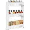 WOLTU Carrellino per Cucina Bagno Salvaspazio scaffale a 3 Ripiani con 4 Rotelle