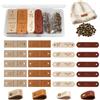 Sariputa 20 etichette fatte a mano con borchie, etichette in pelle scamosciata PU goffrate personalizzate all'uncinetto con fori, etichette colorate, Made with Love per borse fai da te, cappello