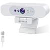 TOALLIN Webcam 4K UHD per PC, Fotocamera compatibile con Windows Hello, Riconoscimento facciale, Autofocus, Microfono integrato, Fotocamera USB per Meeting Online, Streaming Live, Videochiamate