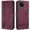 Bravoday Cover per Xiaomi Redmi 10C, Flip Custodia in Pelle PU Portafoglio Custodia per Xiaomi Redmi 10C, con Slot per Schede, Vino Rosso
