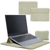 HaruYo 12-13-14-15-15.6-16 Pollici Custodia per laptop con Supporto Integrato e Polsiere, PU Pelle Portatile Sleeve per MacBook Air/Pro/Surface Dell Lenovo HP ASUS Acer 15-16 Pollici