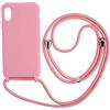 Ququcheng Cover Compatible con iPhone XS Max,Cellulare Girocollo Custodia con Cordino TPU corda Silicone Case Bumper per iPhone XS Max Custodia-Pink