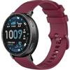 GIOPUEY 22mm Cinturini Compatibile con Amazfit Active Max, Morbido Silicone Cinturino [Resistente all'Usura] [Traspirante] - Dark Red