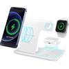 GBKDQQ Stazione di ricarica induttiva 3 in 1, caricatore wireless per iPhone 16/15/14/13/12/11 Pro/Max/XS/XR/X/8/Plus, caricabatterie wireless pieghevole 15W per Apple Watch 2/3/4/5/6/7/8/9/10 e AirPods Pro