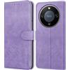 Leacckl Cover per Honor Magic 8 Lite, Custodia a portafoglio in Pelle PU Premium [Magnetica a Scatto] [Funzione Stand], Viola