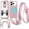 GoodcAcy Cover Silicone per iPhone 17 Pro Max/iPhone 18 Pro Max con Cordino,Rosa | custodia Compatibile con MagSafe,Custodia con Laccio Collana Tracolla Collo Sottile TPU Antiurto Protettiva Case con Corda